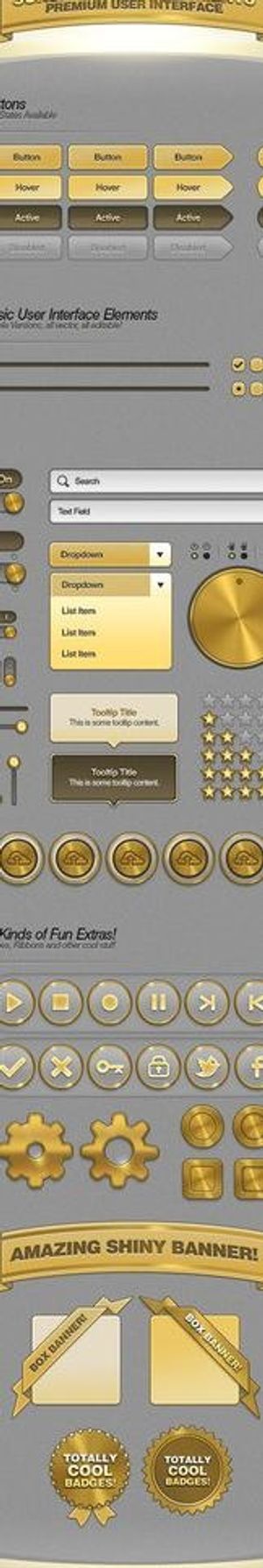 精致金色ui工具包图片