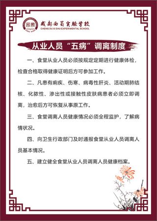 从业人员“五病”调离制度