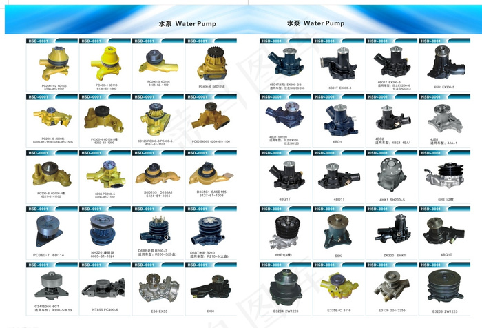 挖掘机水泵系列图片cdr矢量模版下载