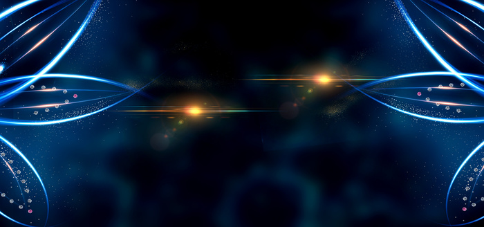蓝色炫光花朵科技商务PSD分层模板(3500X1641(DPI:300))psd模版下载