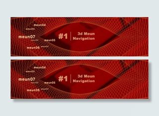 flash红色曲线线条导航条设计