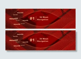 flash红色曲线线条导航条设计