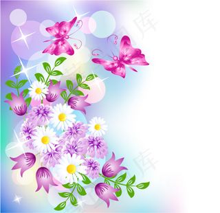 飞舞彩蝶背景矢量素材