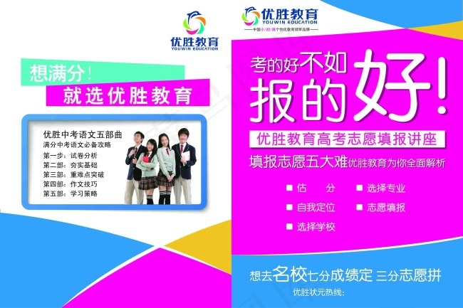 优胜教育会销海报eps,ai矢量模版下载