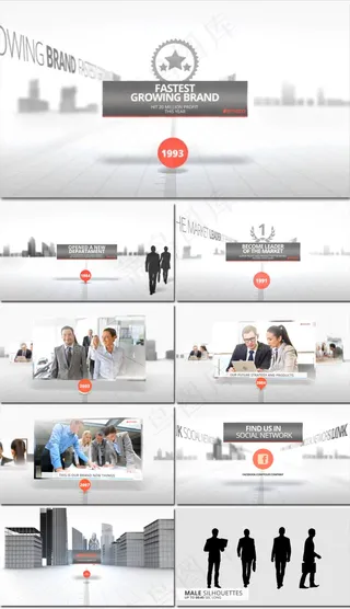 公司发展历程时间表图文动画宣传AE...