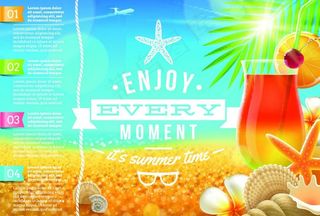 暑假旅游海报矢量图片