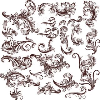 欧式花纹花边分隔符欧式底纹矢量素材...