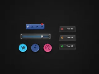 精致迷你Button按钮PSD素材