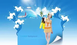美女潜水图片
