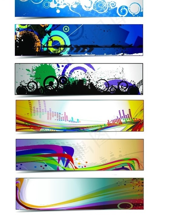 时尚潮流旗帜矢量素材