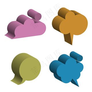 矢量3D语音泡沫 矢量3D语音泡沫