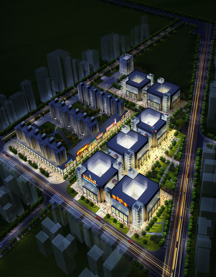 城市一角鸟瞰效果图图片