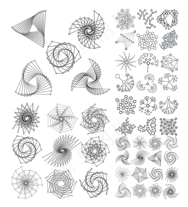 线条构成几何图形矢量素材