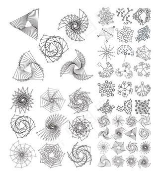 线条构成几何图形矢量素材
