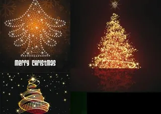 璀璨的星光圣诞树矢量素材