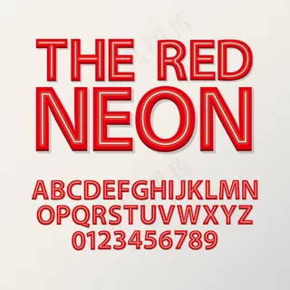 红色26字母创意矢量元素