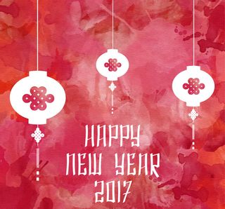 中国的新年水彩背景