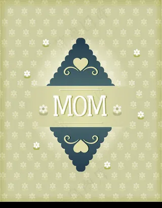 唯美小花边框背景母亲节卡片