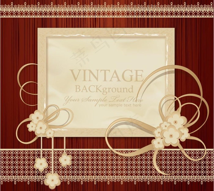 时尚花纹花帘相框边框图片