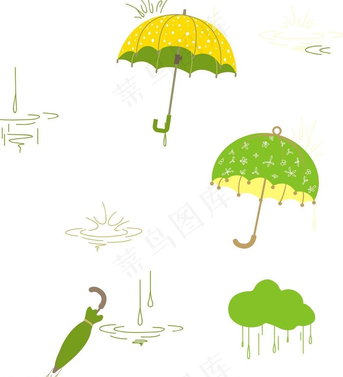 矢量雨伞 水滴图片
