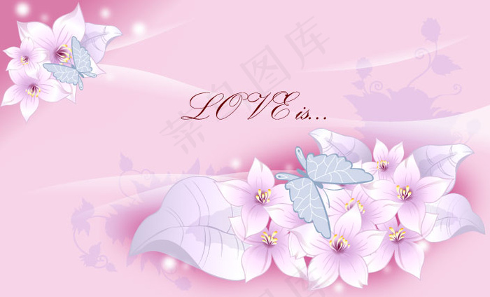 粉红百合花花朵ai矢量模版下载