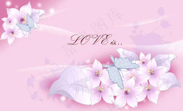 粉红百合花花朵ai矢量模版下载