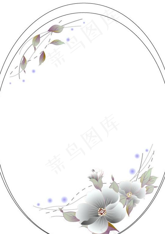 水墨淡雅花纹图片ai矢量模版下载