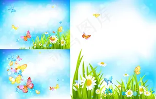 春天自然风光矢量素材