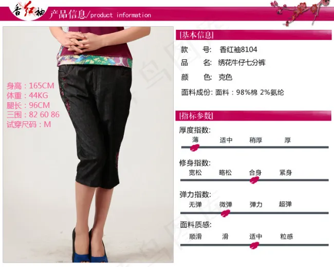 服装产品大概信息介绍psd模版下载