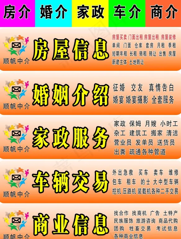 中介服务宣传单cdr矢量模版下载