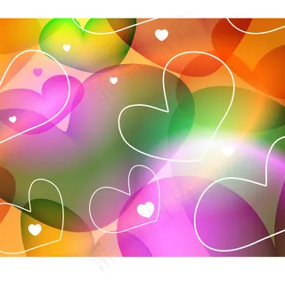 情人节梦幻叠加爱心矢量素材