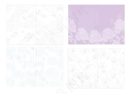 线描花朵封面底纹矢量素材