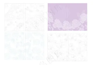 线描花朵封面底纹矢量素材