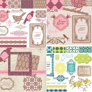 生活标签花纹底纹矢量素材下载