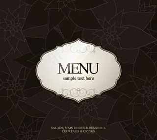 古典花纹欧式菜单封面设计图片