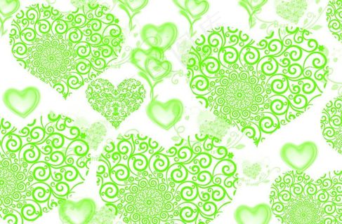 心型花纹绿色图片