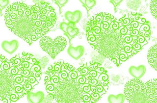 心型花纹绿色图片