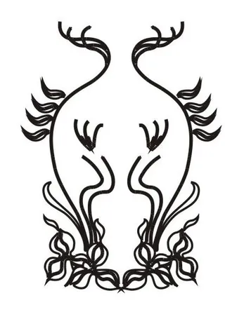 雕刻花 白描 花边底纹图片