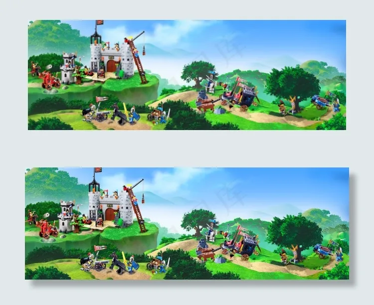 乐高积木城堡海报psd模版下载