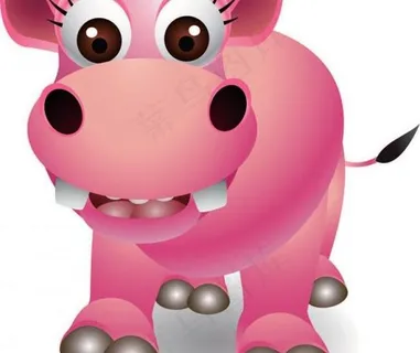 河马卡通动物图片