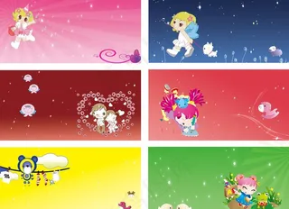 卡通背景模版 幼儿园广告 儿童节 ...