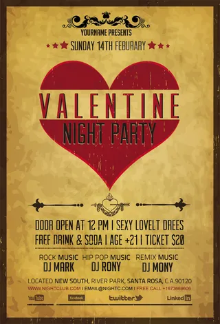 情人节活动海报PSD素材