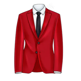 红色手绘西装外套
