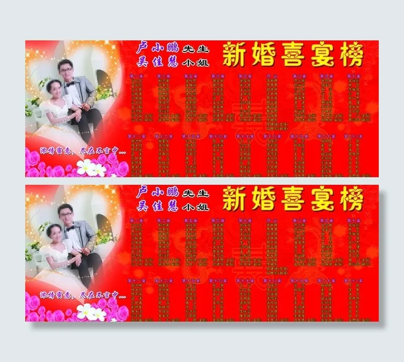 结婚喜榜图片psd模版下载