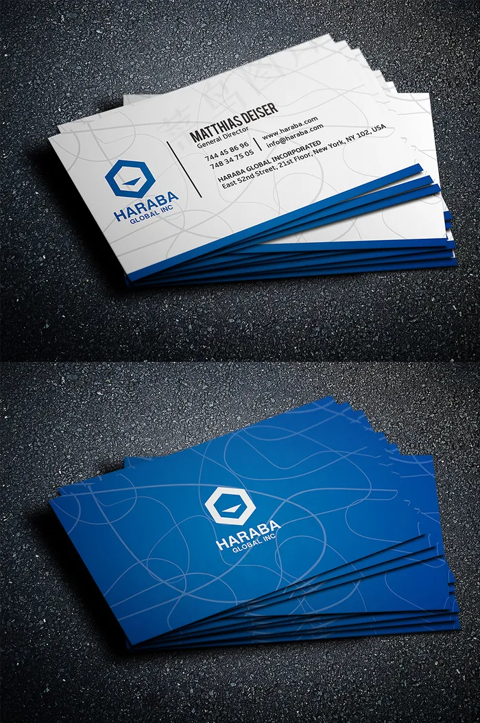 蓝色商务名片设计