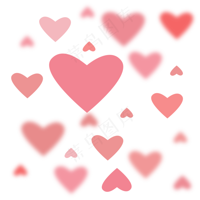 红色情人节漂浮爱心