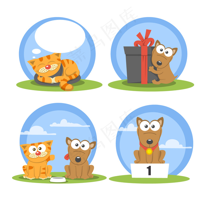 可爱卡通矢量猫