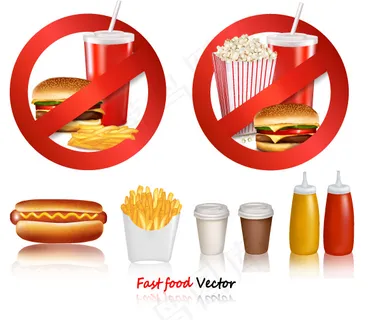 西式快餐矢量素材