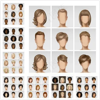 头发美发矢量素材