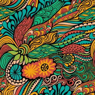 向量的无缝纹理与摘要花没完没了的背...